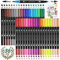 Rotuladores Lettering- Rotuladores Punta Pincel 36 Colores Rotuladores Punta Fina- Rotuladores Doble Punta Brush Pen…